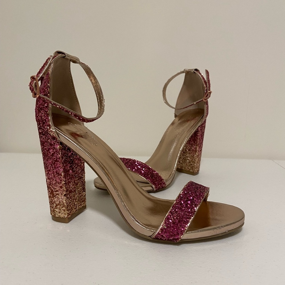Charlotte Russe women’s glitter ombré heels — size 6